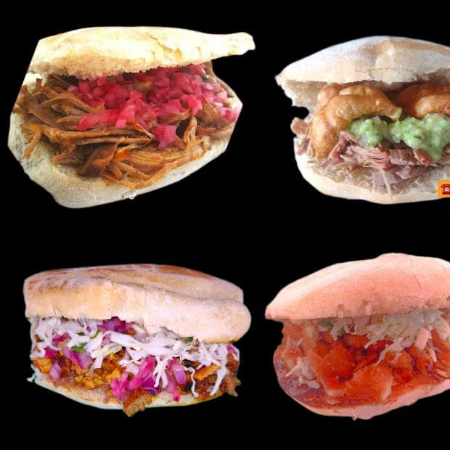9 pz tortas surtidas lechón carne asada cochinita