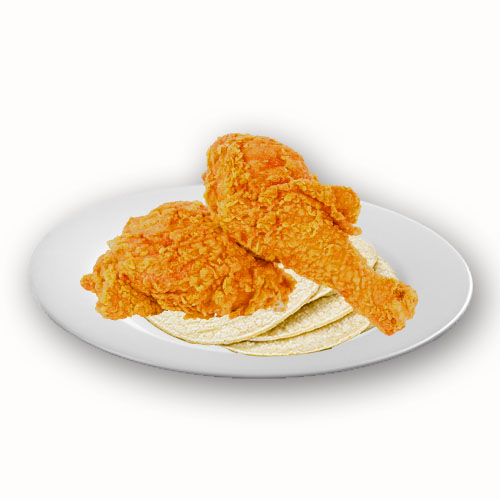 2 Piezas de Pollo Frito + Tortillas