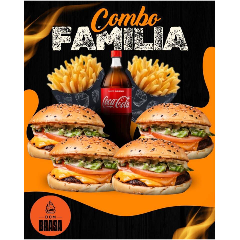 4x Churras Salada, 1x Batata 400g e 1 Refrigerante de 1L.