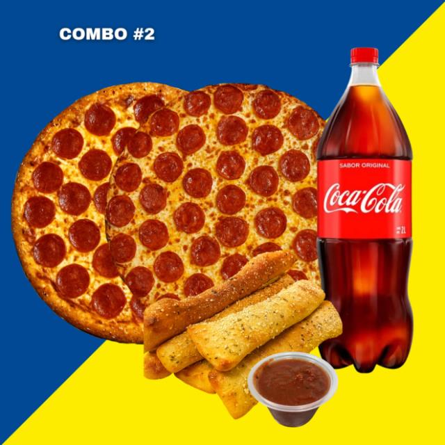 COMBO #2 (2 PIZZA PEPPERONI , ROCKY STICKS,REFRESCO 2L)