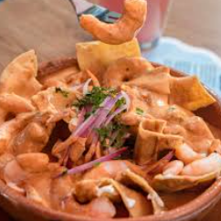 Chilaquiles A la Diabla con Camarones