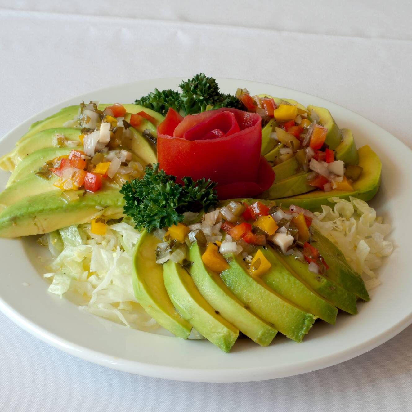 Abanico de Aguacate con Vinagreta