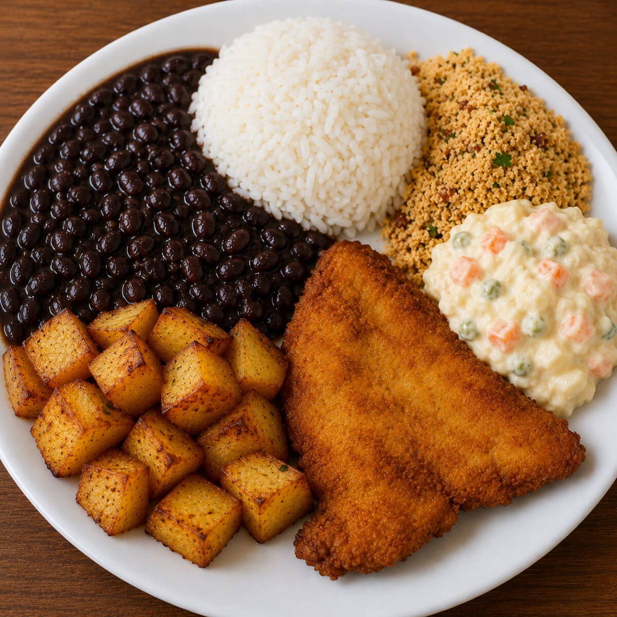 ARROZ, FEIJÃO, MACARRÃO, FAROFA E FRITAS