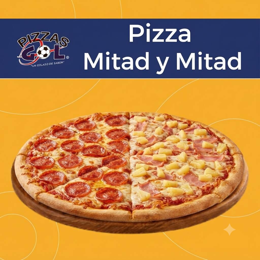 Pizza Familiar Mitad Pepperoni Mitad Hawaiana