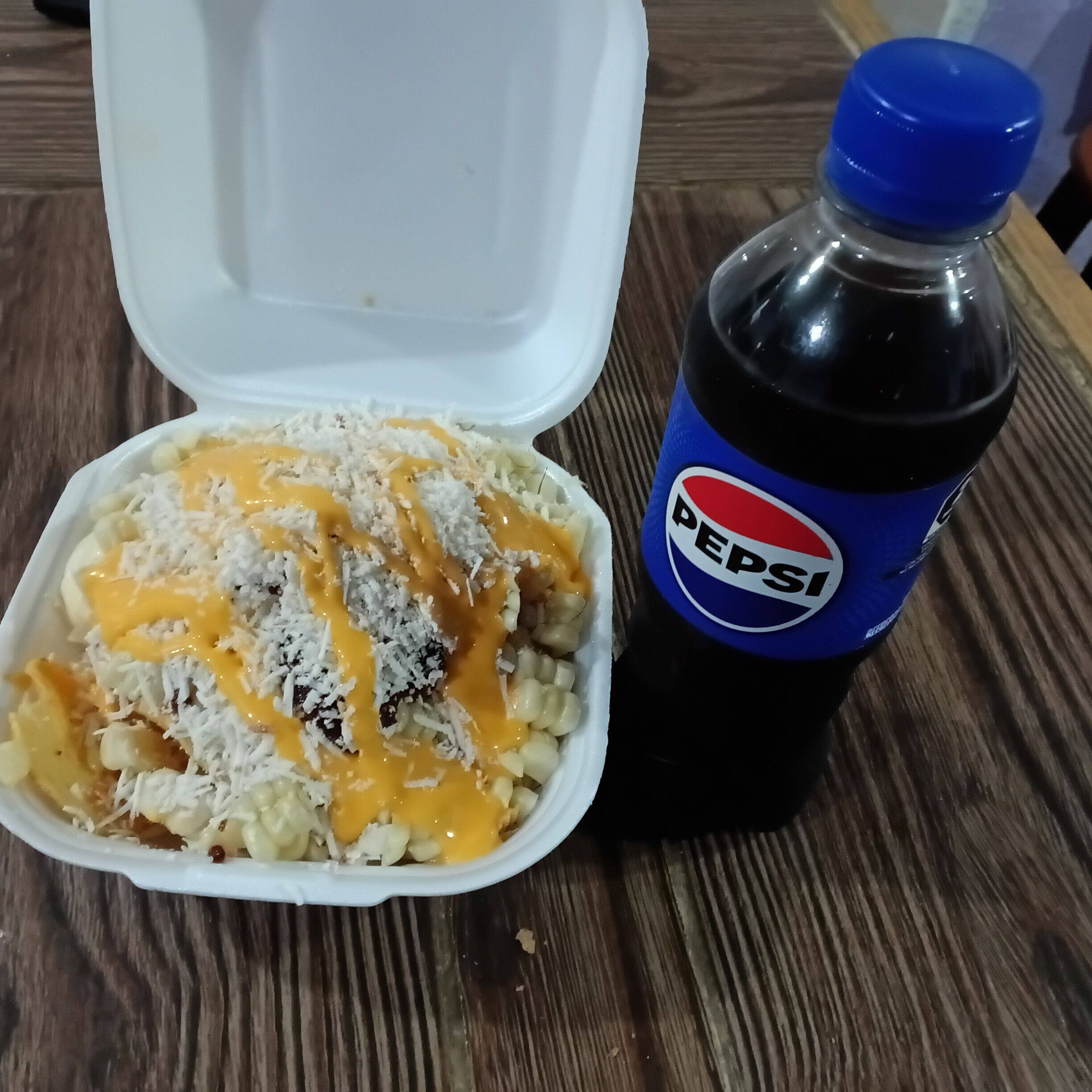 Sabritas con elote , maruchan y pepsi