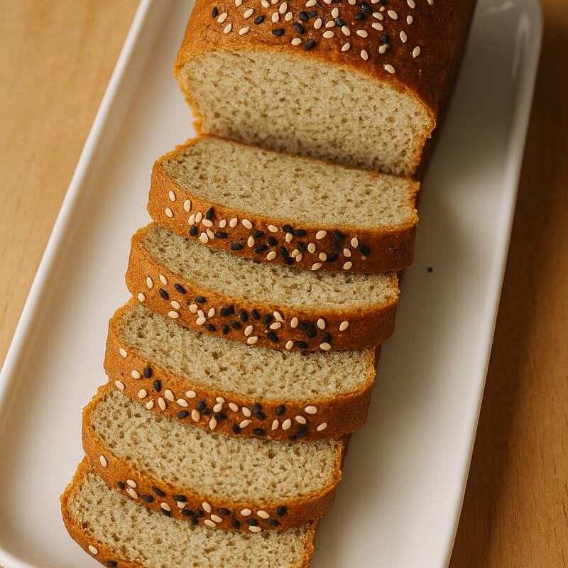 Um pão leve, macio e cheio de proteína natural graças ao frango incorporado à massa. Lembra aquelas receitas feitas para cuidar de quem a gente ama: nutritivo, artesanal e perfeito para dar energia ao dia com sabor e afeto. Funcional, saudável, proteico, sem leite e sem trigo.