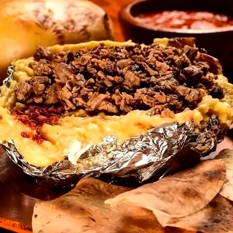Papa con Arrachera