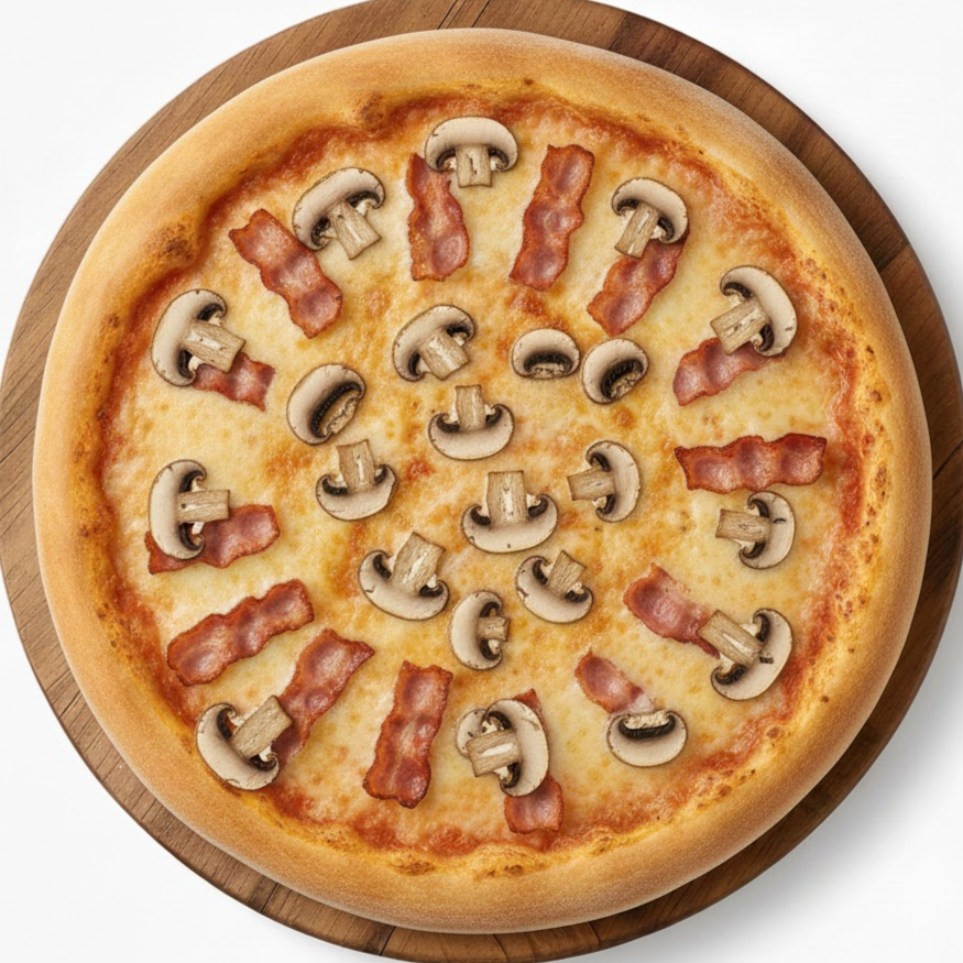 PIZZA PERSONAL (15CM) TOCINETA Y CHAMPIÑÓN