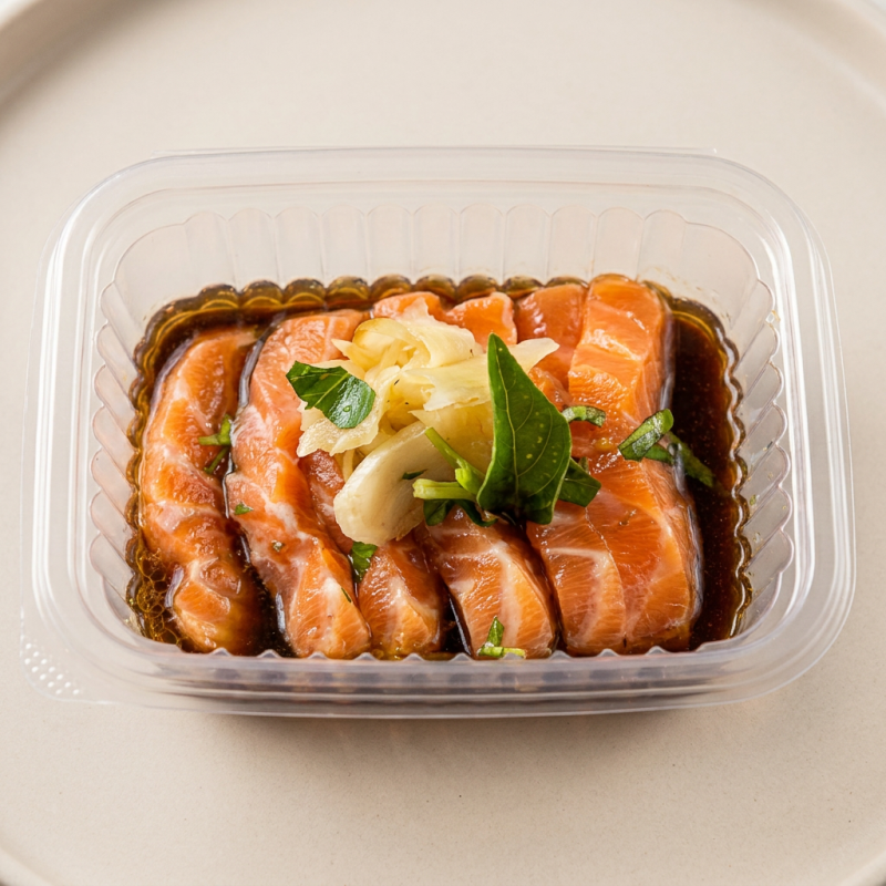 Experimente o nosso Sashimi de Salmão Molhado, um prato da categoria 'Sashimis'. Composto por 5 fatias generosas de salmão fresco, meticulosamente cortadas à mão. Cada pedaço é suculento e rico em sabor, mergulhado em um molho especial que realça o sabor delicado e a textura sedosa do peixe. Este prato é uma verdadeira celebração do paladar, oferecendo uma experiência gastronômica inigualável. Ideal para quem aprecia a autêntica culinária japonesa.