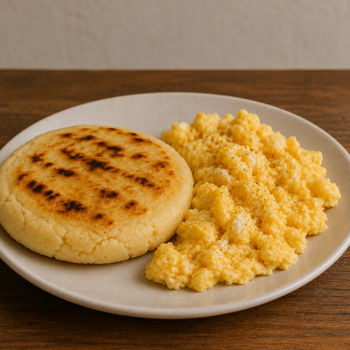 Arepas y Huevos Revueltos