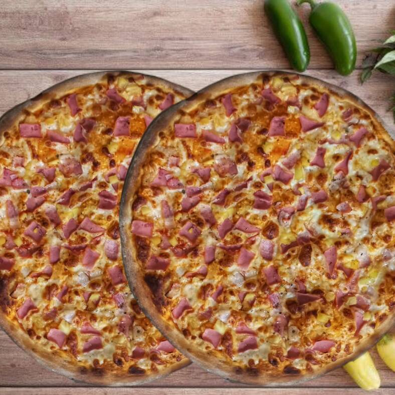 2 pizzas Hawaianas 30 cm