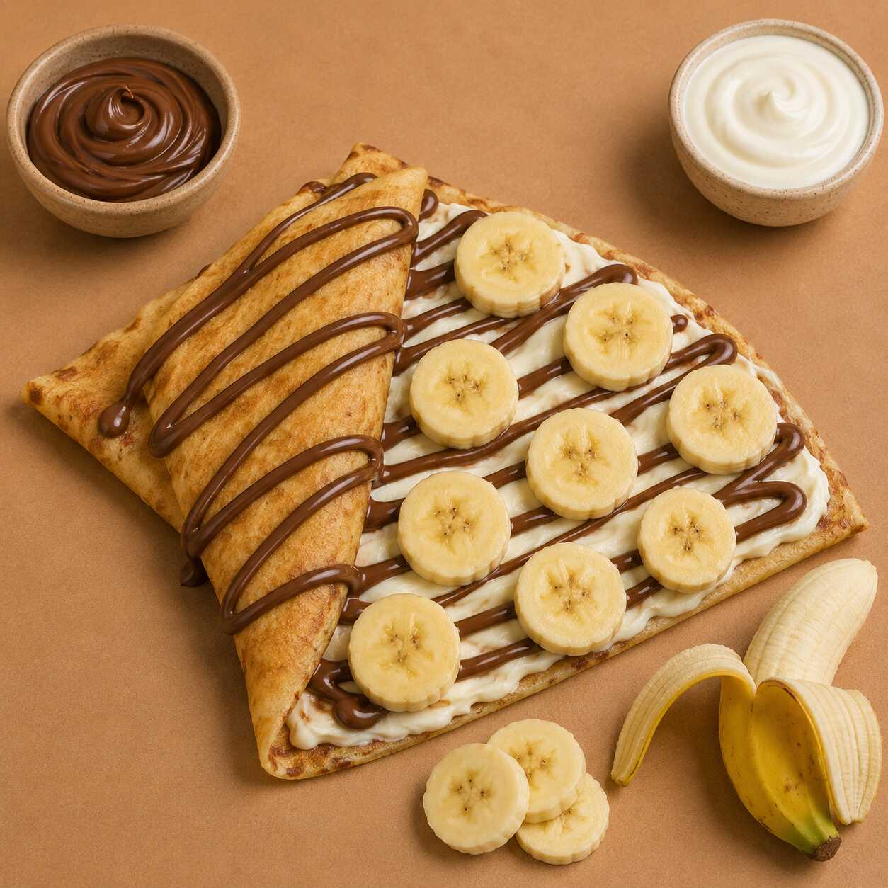 Crepa Choco-Plátano con Crema