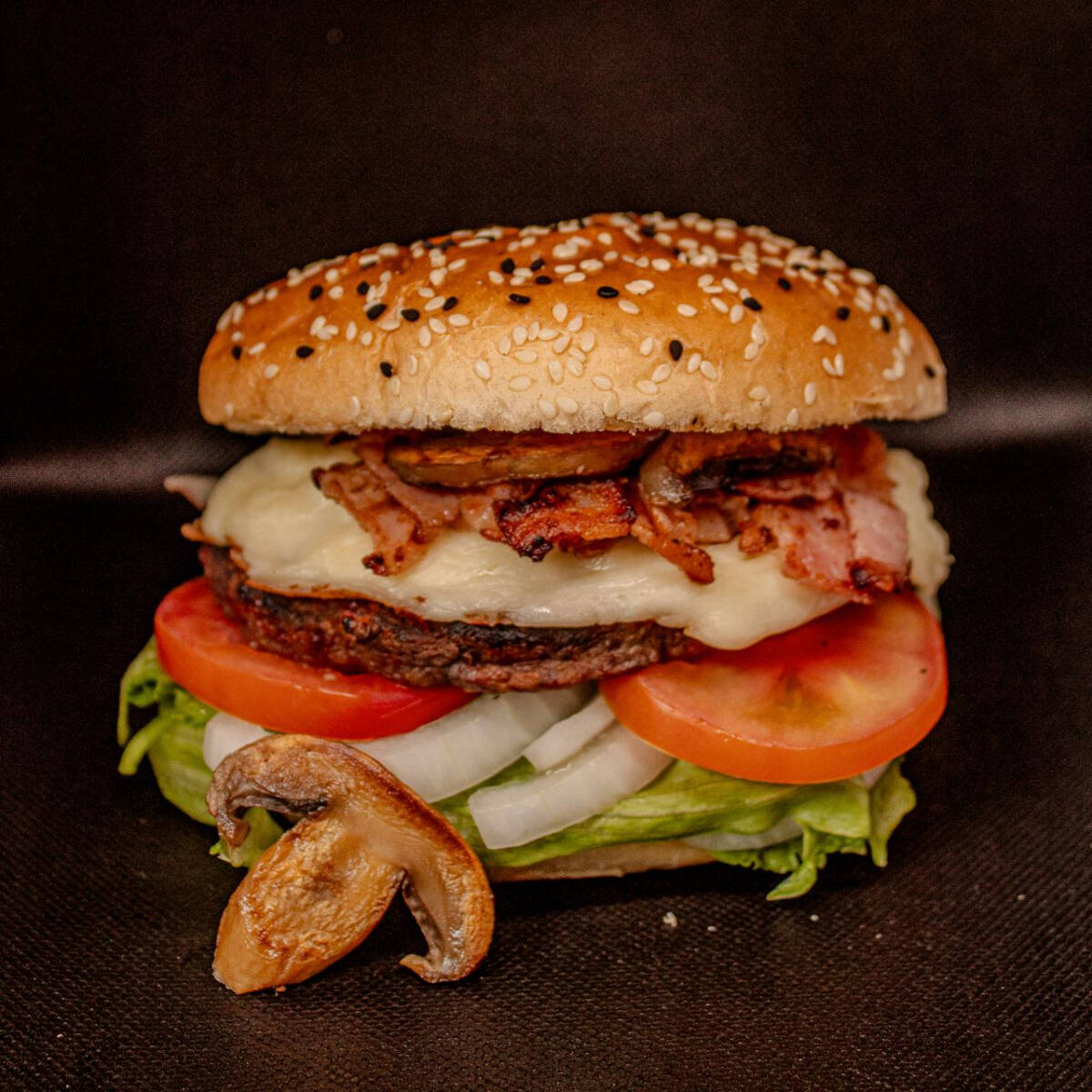 HAMBURGUESA CHAMPIÑONES C/PAPAS