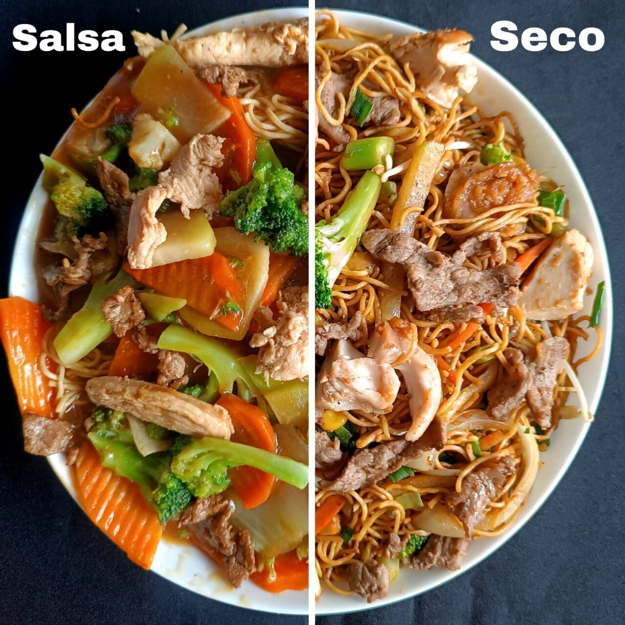 Con pollo y carne