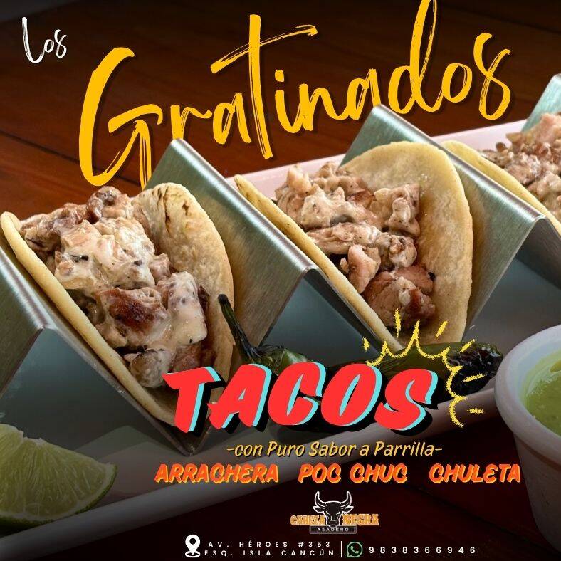 Orden de Tacos Gratinados Arrachera de Res