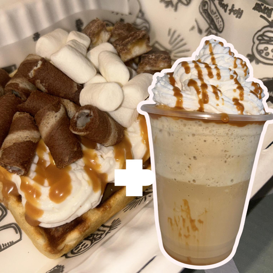 Mini Antojo/Baby Waffle+ Café Helado