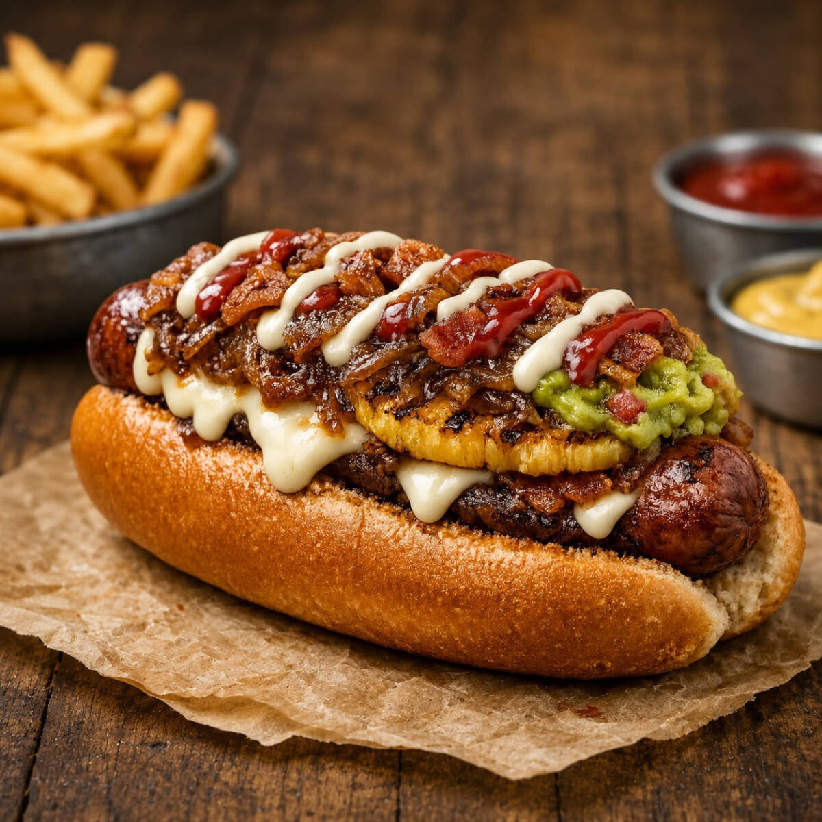 Hot Dog Monchoso + Papas