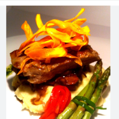 Arrachera y esparragos