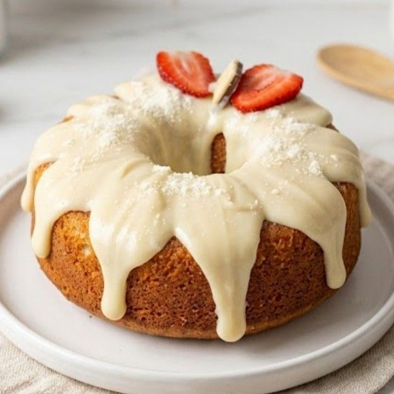 Massa branca fofinha de leite ninho com cobertura cremosa de brigadeiro branco de ninho