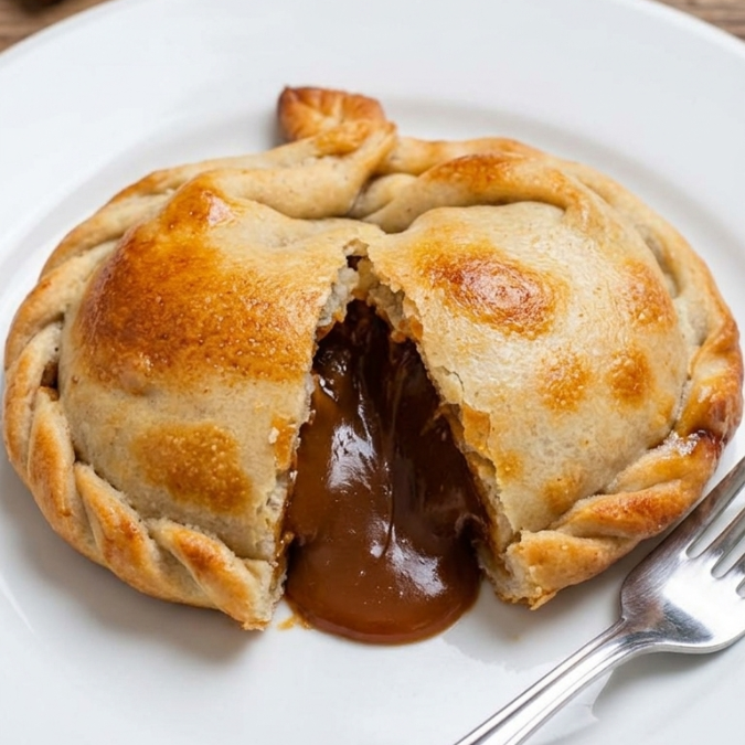 Empanada recheada com doce de leite.