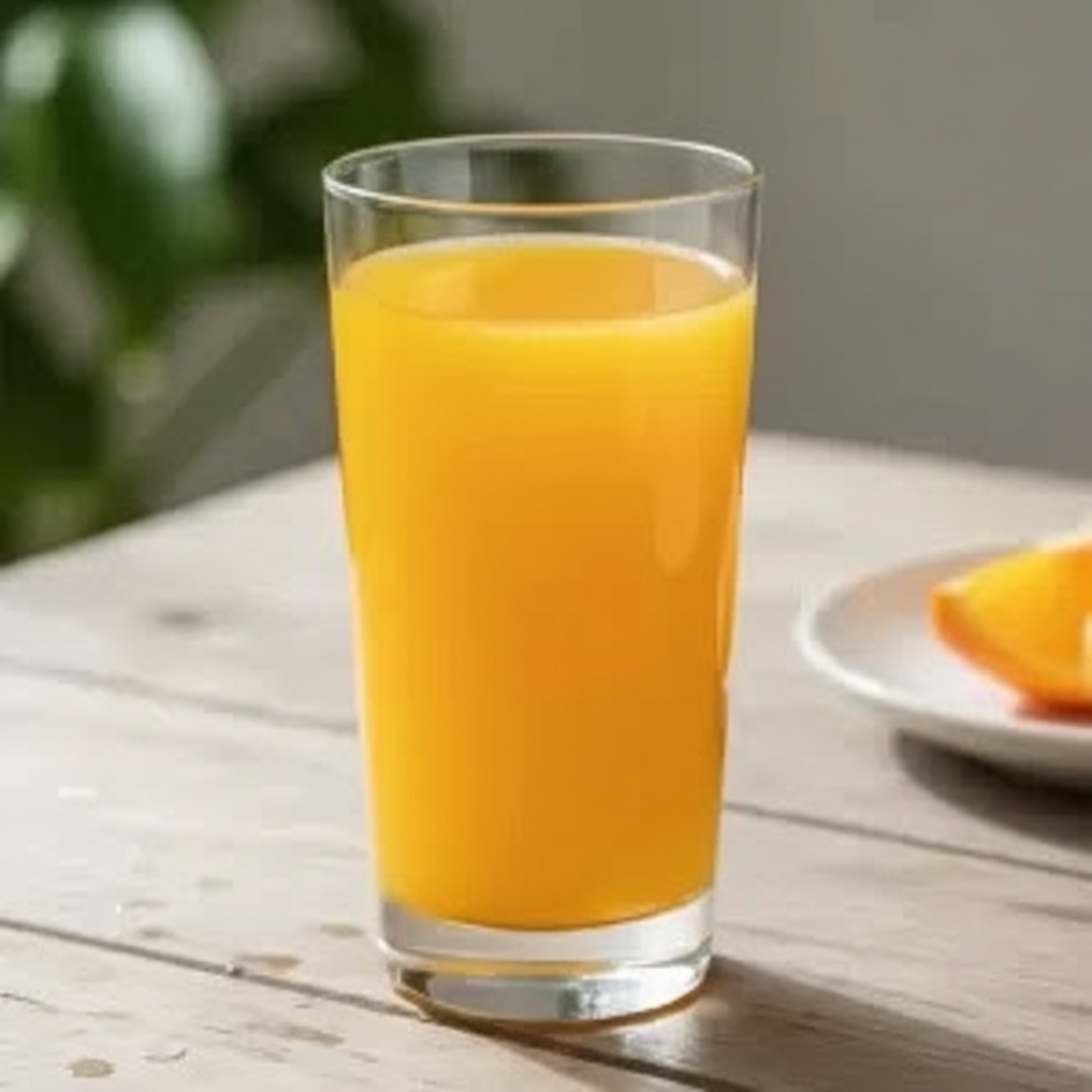 Suco de laranja fresco, espremido na hora, sem açúcar adicionado. Perfeito para começar o dia com energia.