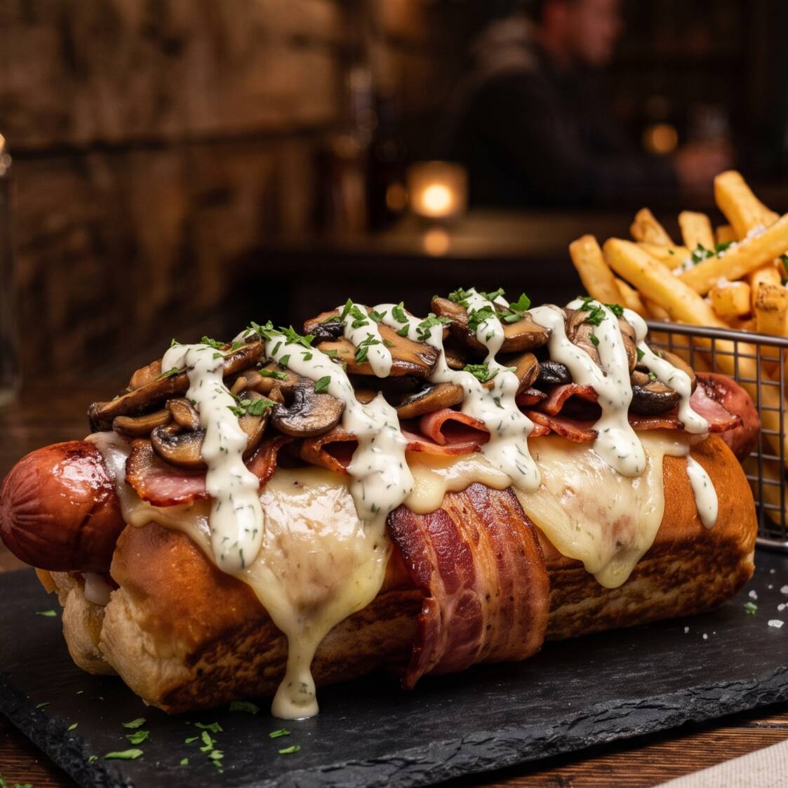 Hot Dog Champiñones