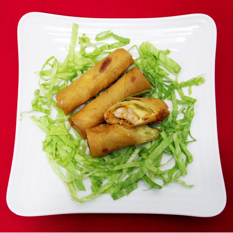 Rollo de Queso con Camarón