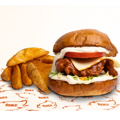 Hamburguesa "buffalo Ranch" & Paponas