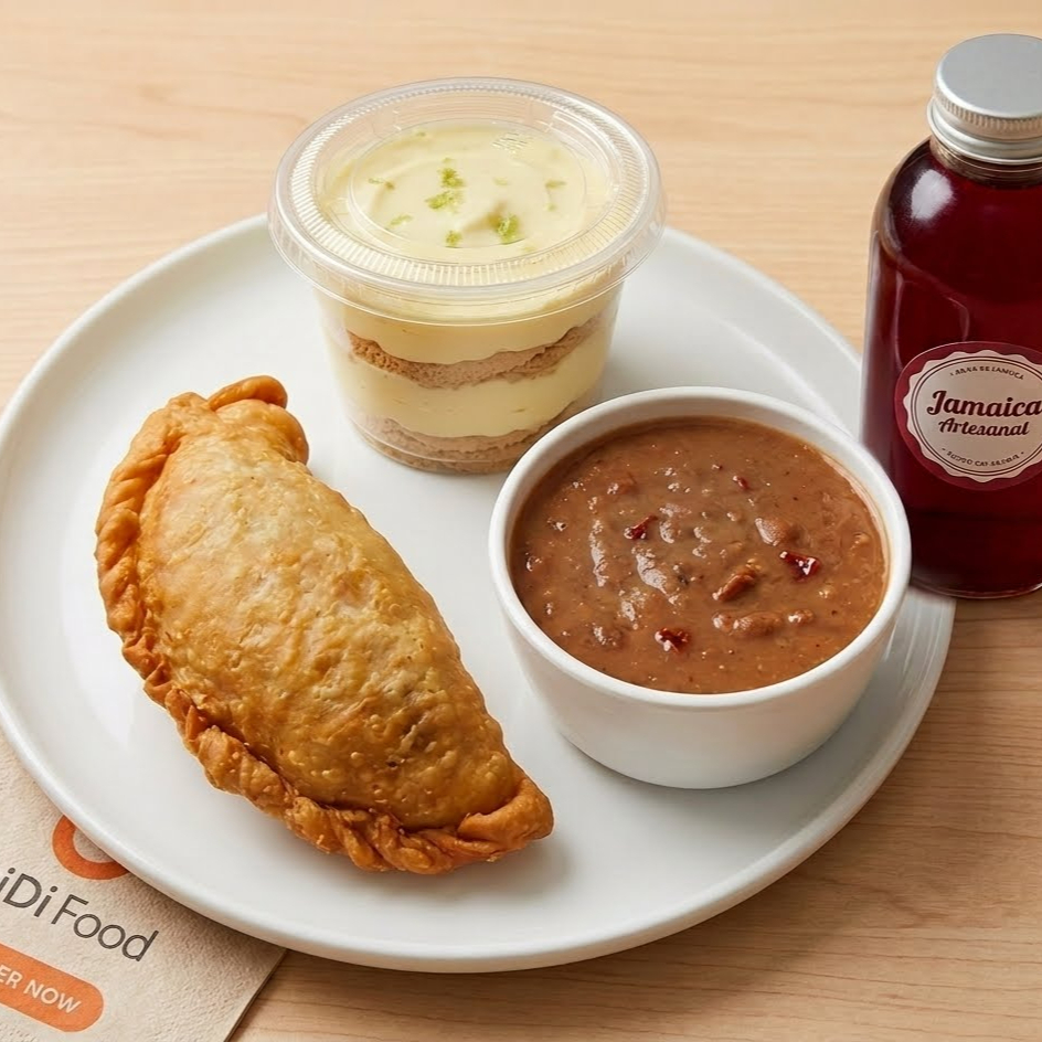 Combo Empanada-postre-bebida-frijol