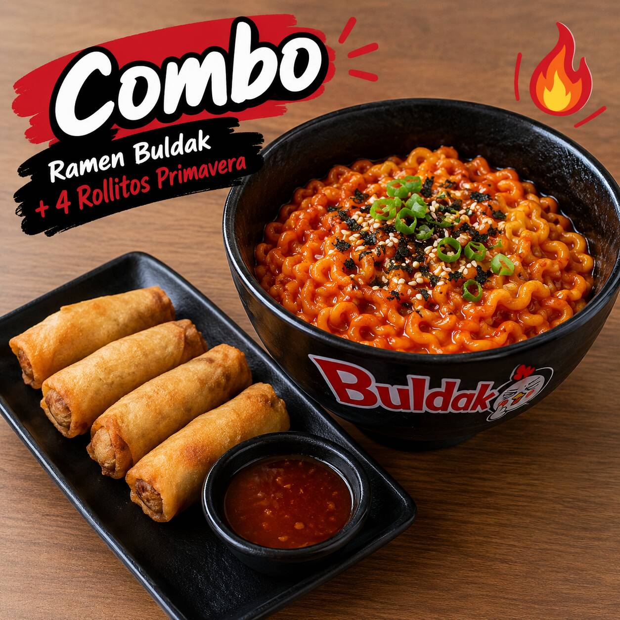 Combo 6 – Ramen prepar + Rollitos primavera (4 pz)