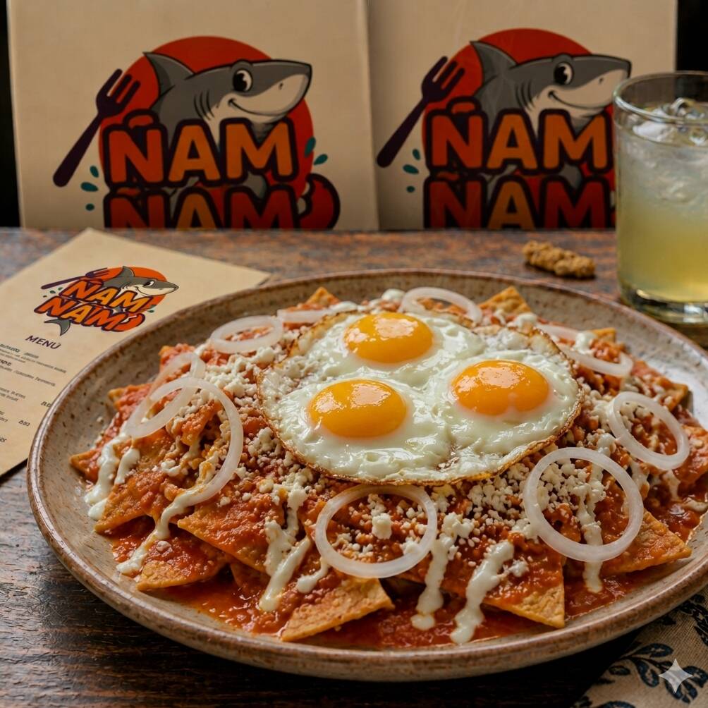 Chilaquiles Rojos Grandes con Huevo
