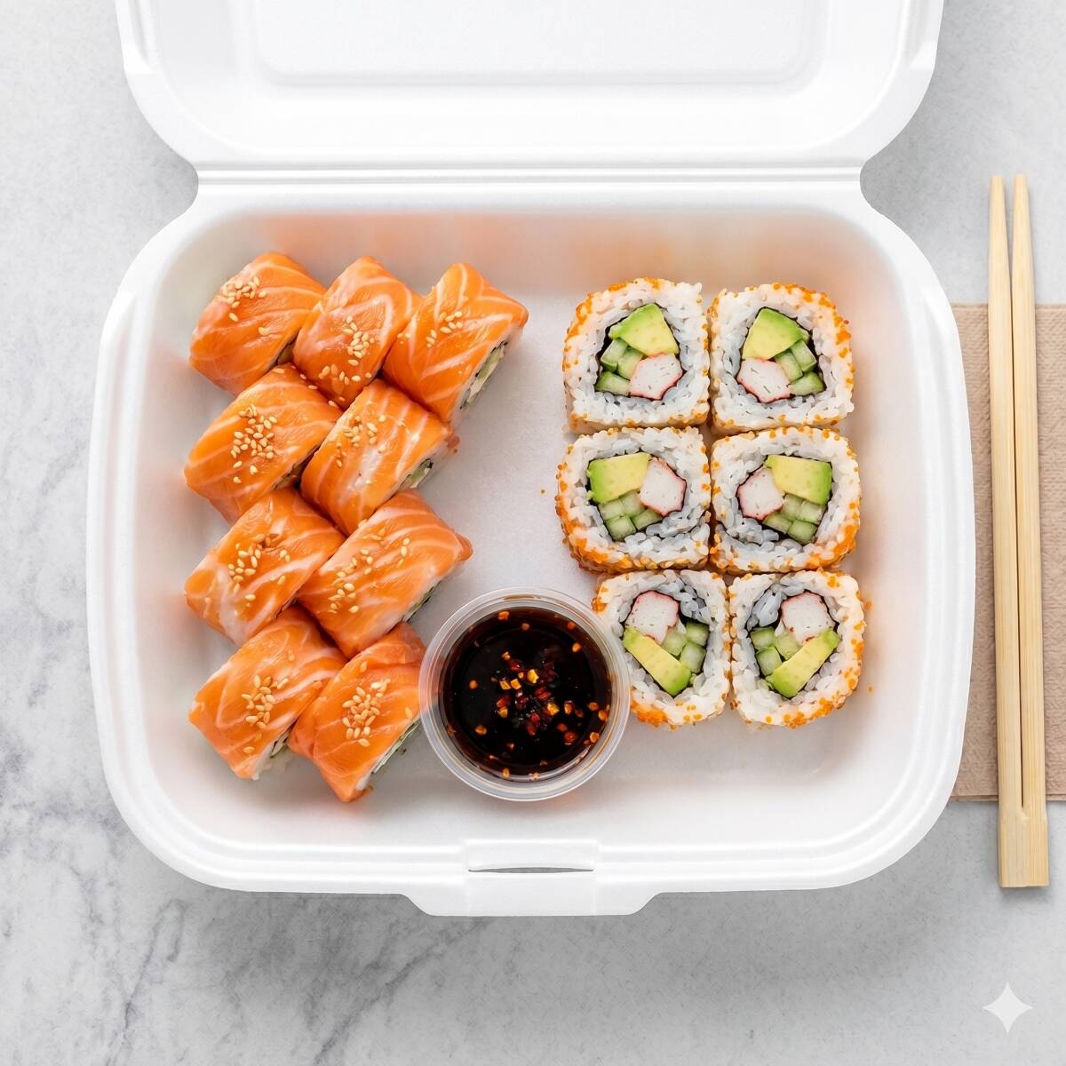 1 Sake Roll + 1 California Camaron