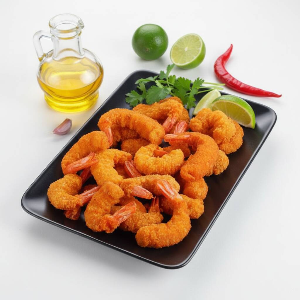 300g de camarão empanado na farinha panko, acompanha limão e shoyu.