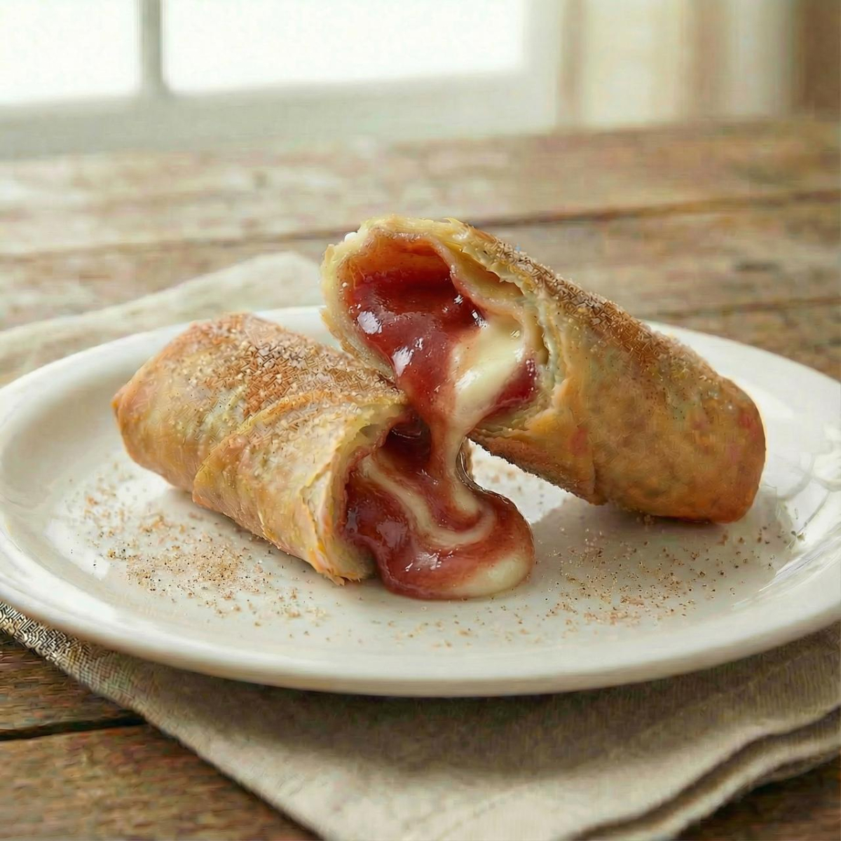 Rolinhos de Romeu e Julieta Confeccionados em Massa Fina Especial Envolvidos na Canela com Açúcar