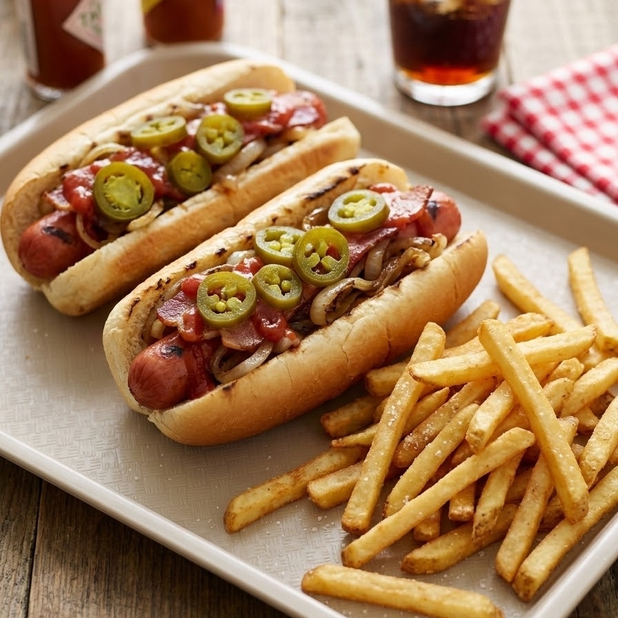 2 Hot Dogs con Papas a la Francesa