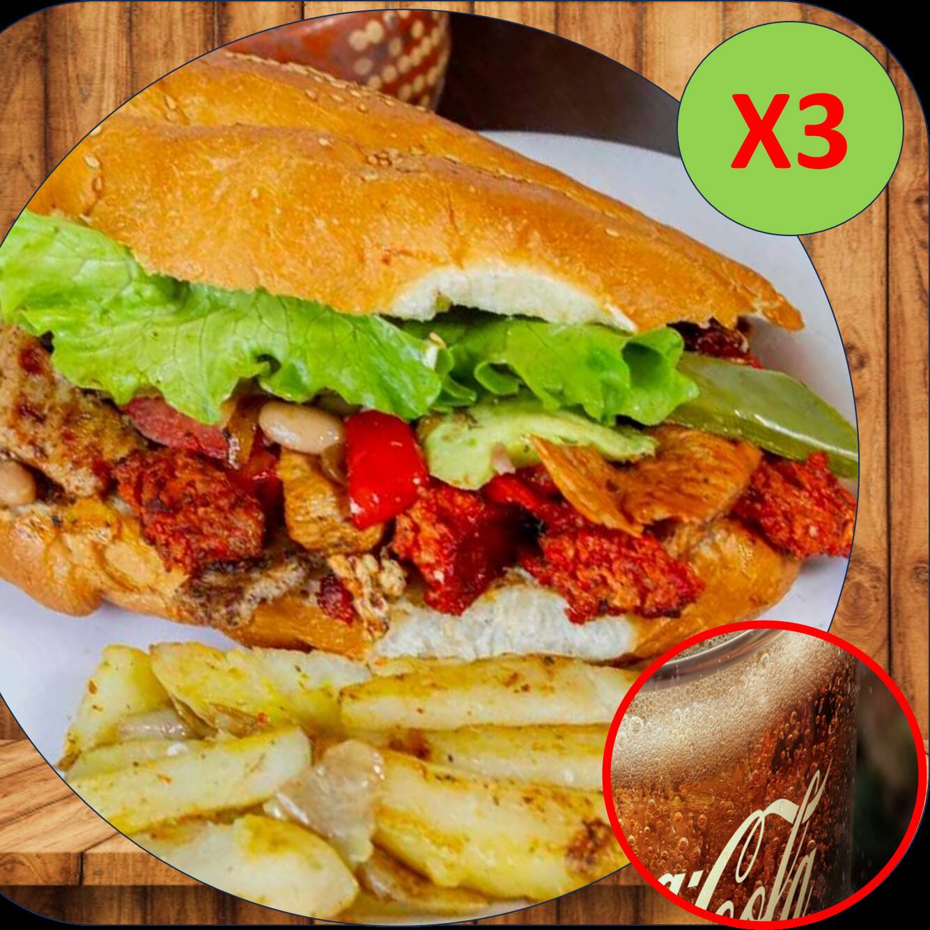 Combo Supremo - 3 Cubanas + 3 COCAS GRATIS