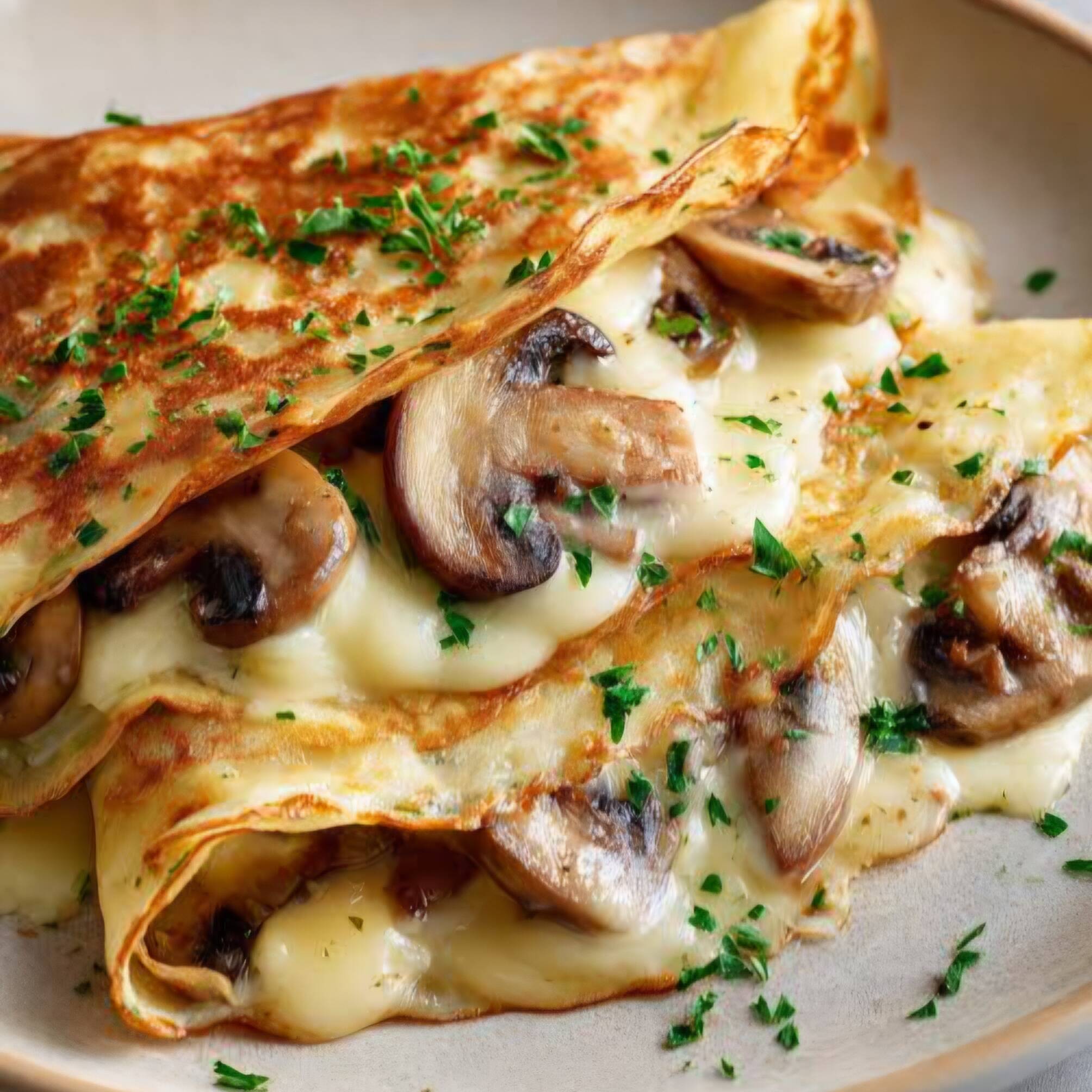 Crepa de Queso con Champiñones