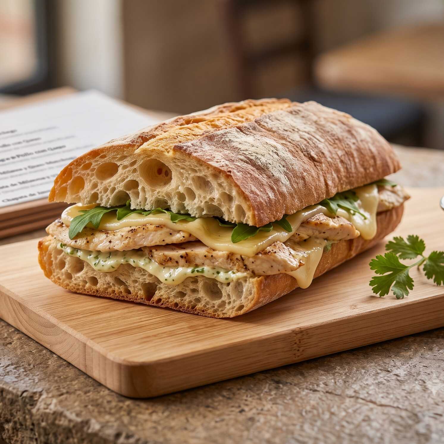 Chapata de Pechuga de Pollo con Queso