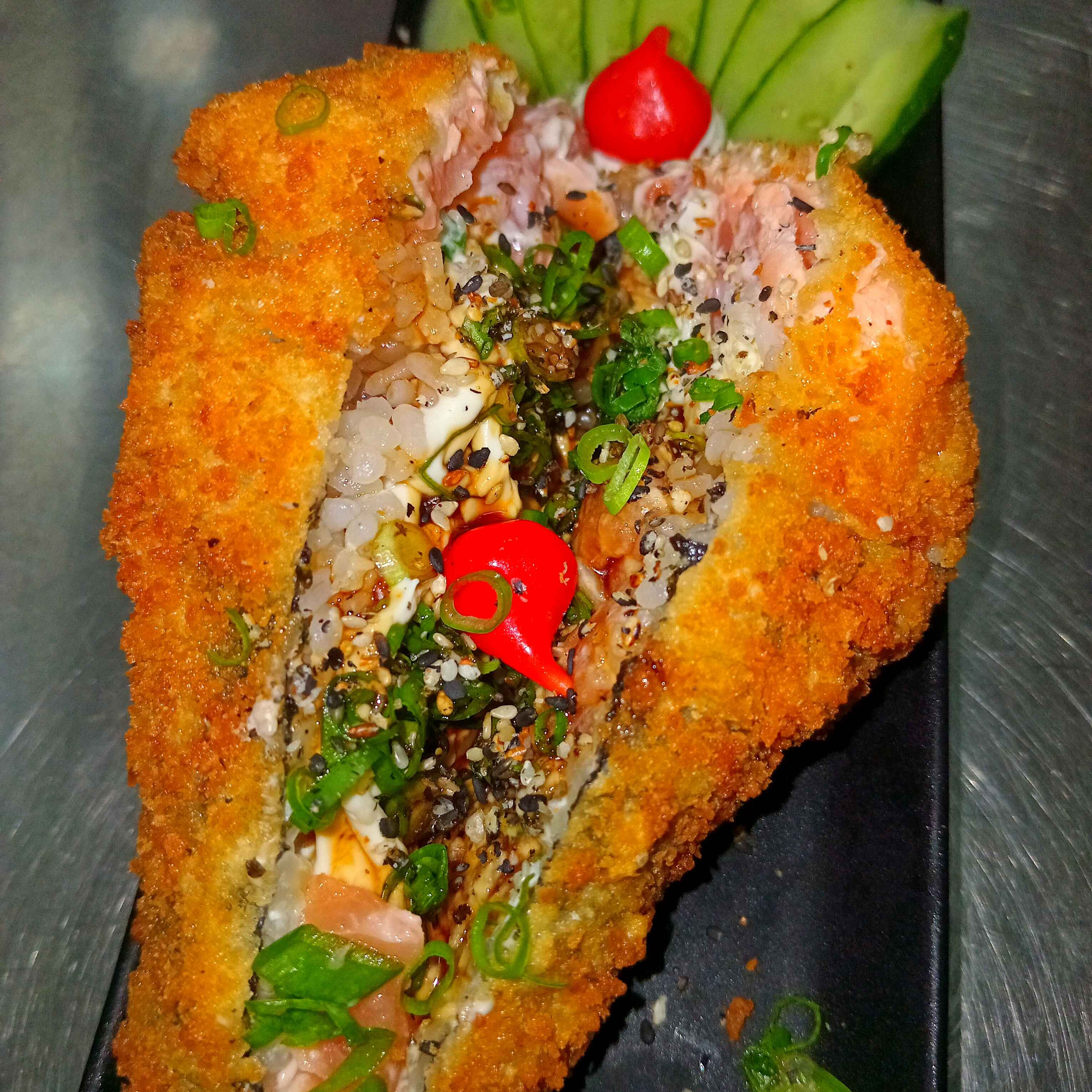 Salmão, Creme Cheese, Arroz Japonês, Cebolinho