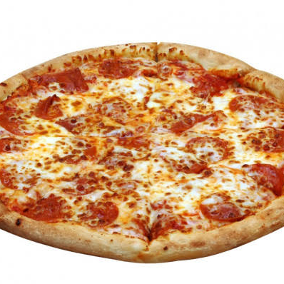 Molho de tomate, salame e mussarela.