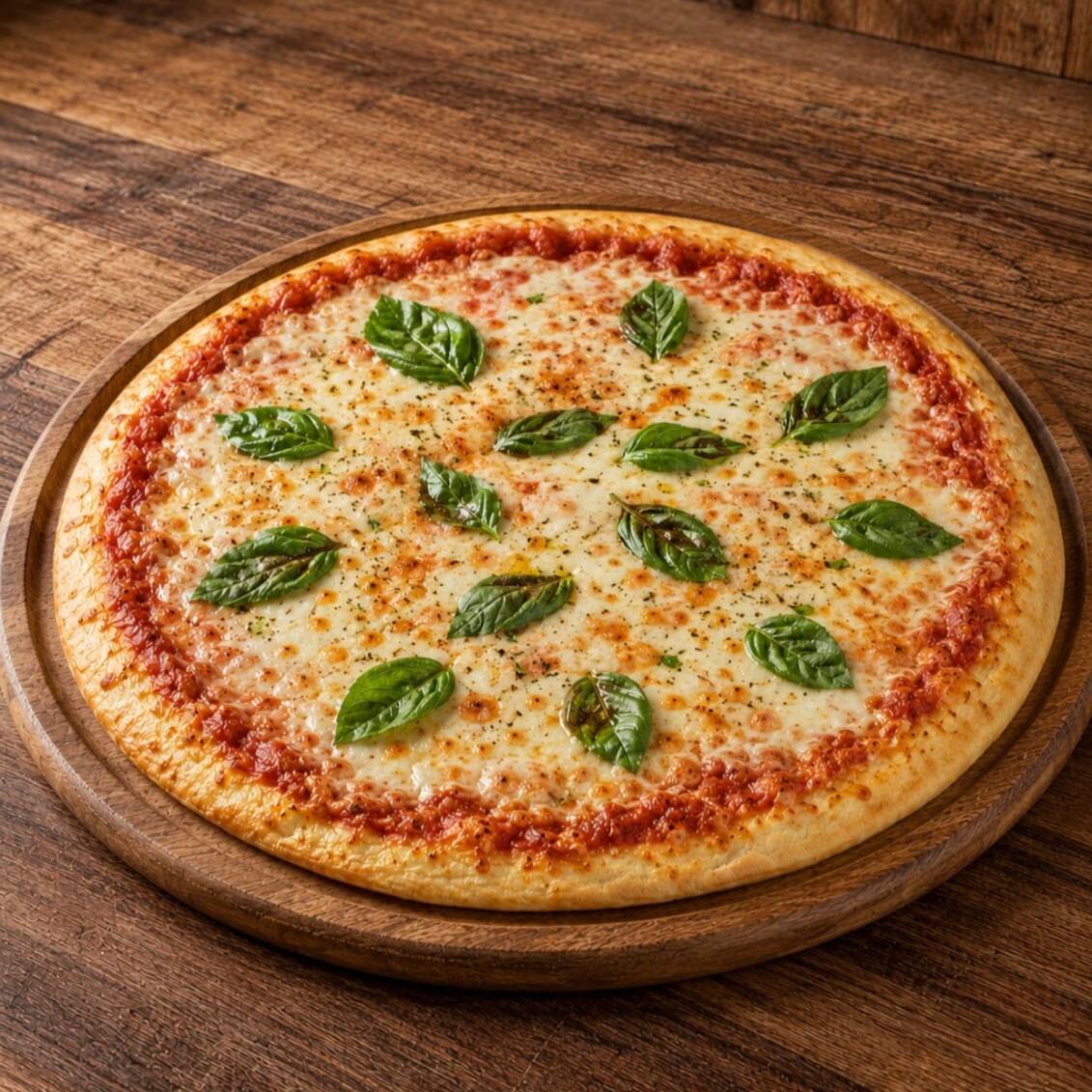 Pizza Grande de Marguerita 35cm ( 10 fatias ) preparada com molho de tomate artesanal, queijo muçarela, manjericão fresco, orégano e um toque de azeite sobre massa leve e crocante.
-----tags-----
esfiha, muhammara, comida árabe, culinária síria, artesanal, gourmet, delivery, almoço, jantar, lanche, assado, forno, especialidade da casa, ingredientes frescos, sabor oriental