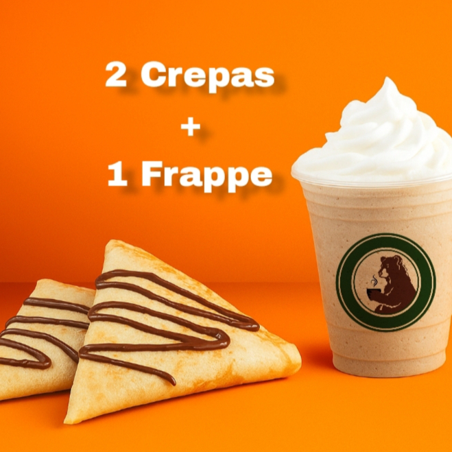 2 Crepas + 1 Frappe Chico