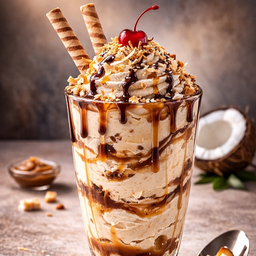 Uma sobremesa que traz o sabor irresistível do coco em uma versão cremosa, sofisticada e cheia de personalidade. Nosso Creme Especial Cocada é preparado com uma base extremamente cremosa, densa e aveludada, proporcionando uma experiência rica e envolvente a cada colherada. Com pedaços e textura delicada de coco, essa delícia entrega o equilíbrio perfeito entre suavidade e intensidade, criando um efeito artesanal que valoriza cada detalhe do sabor. Finalizado com uma cobertura generosa, caldas que escorrem naturalmente e toppings selecionados, essa taça transforma o clássico da cocada em uma experiência gourmet única. ✨ Destaques do produto: • Creme artesanal super cremoso e encorpado • Sabor intenso e natural de coco • Textura aveludada com leve crocância do coco • Experiência equilibrada entre doce e cremosidade • Finalização gourmet com caldas e toppings especiais • Servido em taça elegante, ideal para uma experiência completa 💛 Perfeito para quem ama sobremesas tradicionais com um toque premium. 🔥 Peça agora e se encante com essa delícia cremosa!