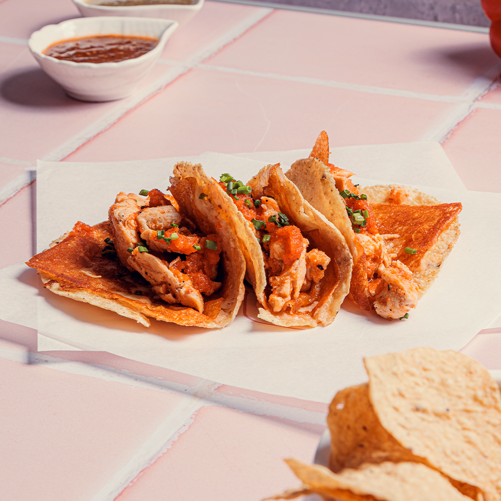 Taco Tinga de pollo x3