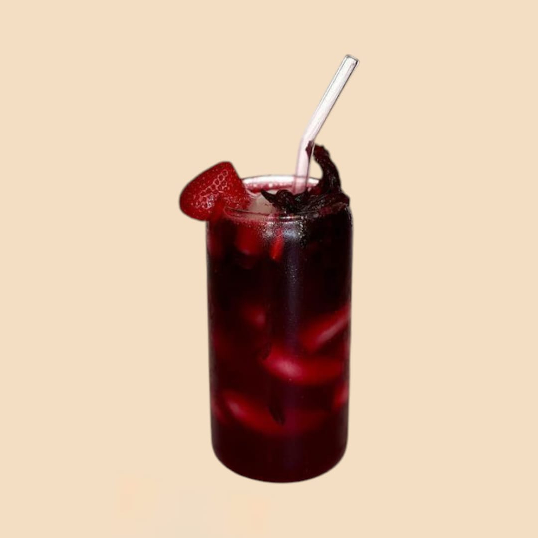 Agua de Jamaica con Amor de Fresa 473ml.