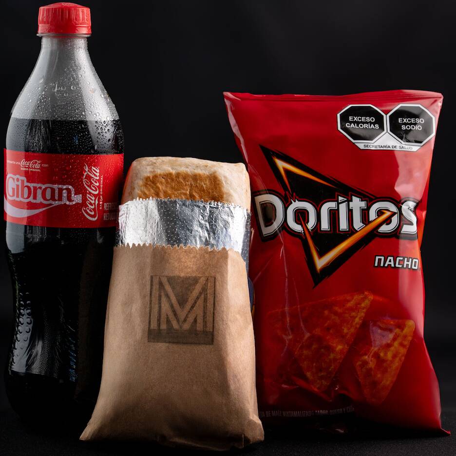 BURRITO + BEBIDA + PAPAS