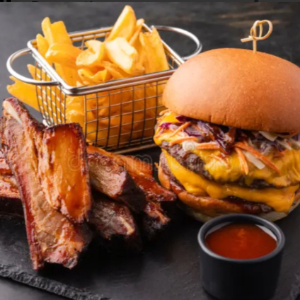 Combo 2Hamburguesas+Costillitas+Papas+Gaseosa1.5ml