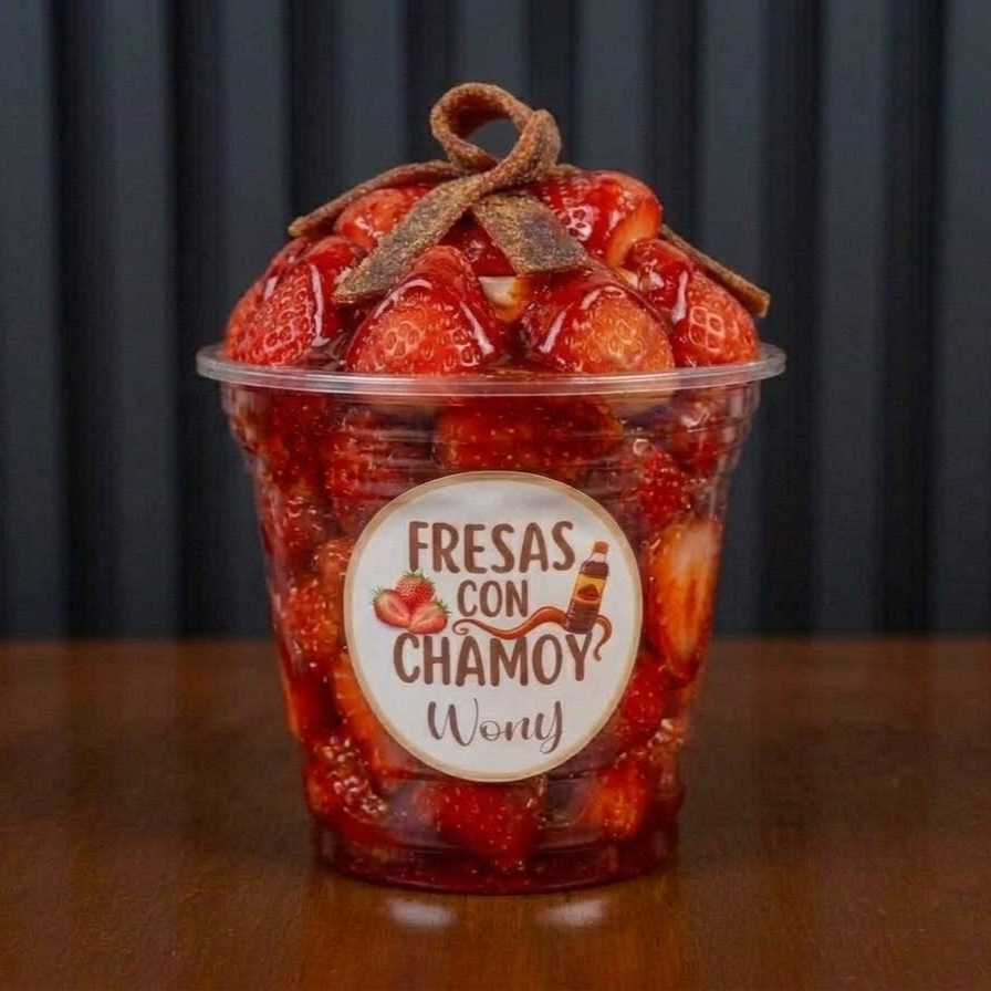 Fresas con Chamoy Vaso