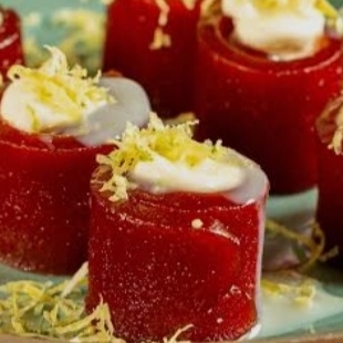 Laminas de Goiabada, Creme Cheese e Morango