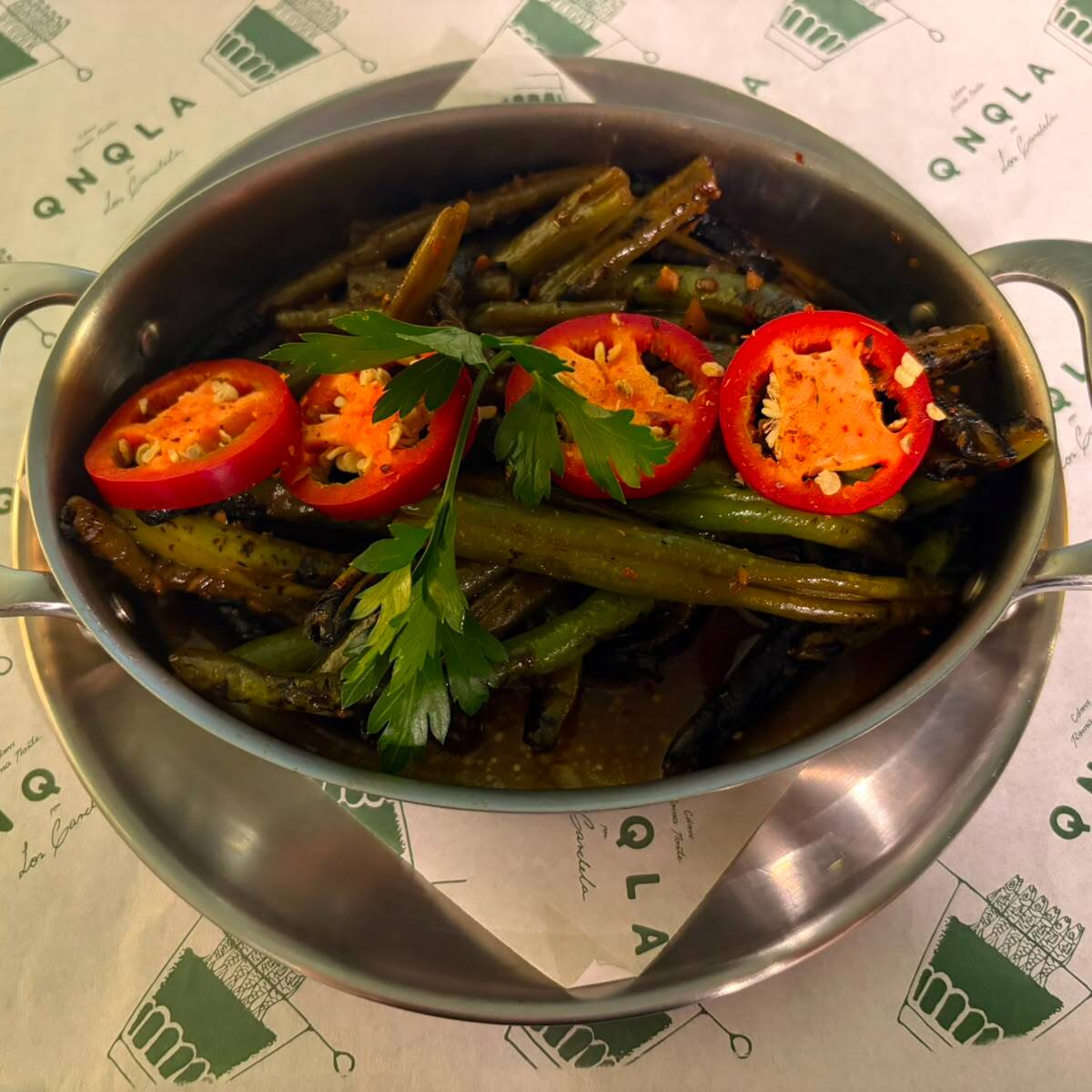 Ejotes Salteados a la Parrilla
